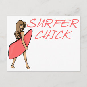 Surfer Chick Vykort