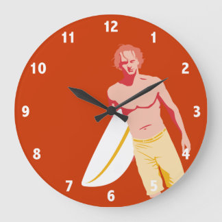 Surfer Clock Stor Klocka
