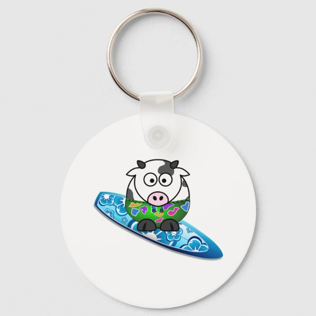 Surfer Cow Nyckelring (Framsida)