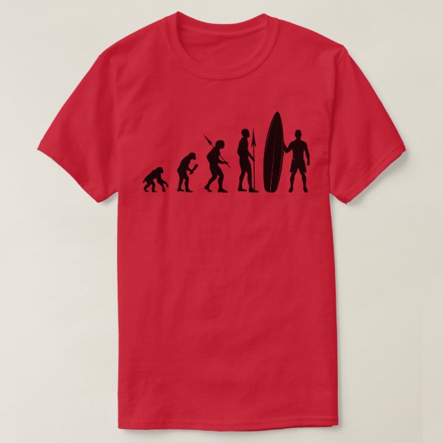 Surfer Evolution Surfing T Shirt (Design framsida)