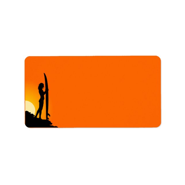 Surfer Girl-adressetikett Adressetikett (Framsidan)