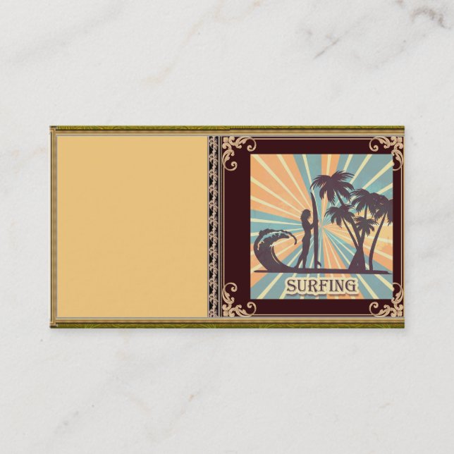 Surfer Girl Affärskort Visitkort (Framsida)