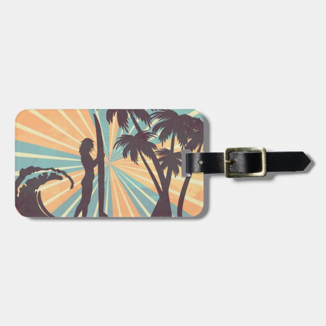 Surfer Girl Bagagebricka (Horisontell Framsida)