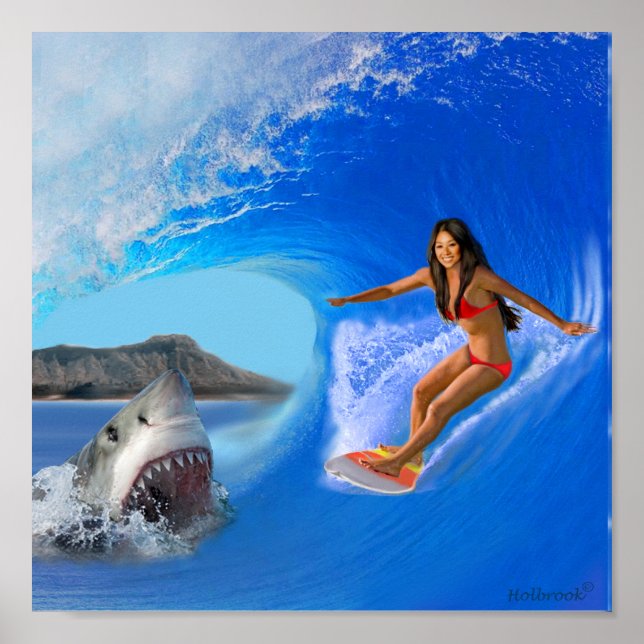 SURFER GIRL ESCAPES POSTER (Framsidan)