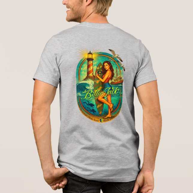 Surfer Girl Front, back Premium T-Shirt (Baksida)