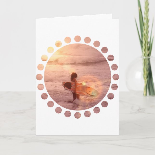 Surfer Girl Greeting Card Kort (Framsida)