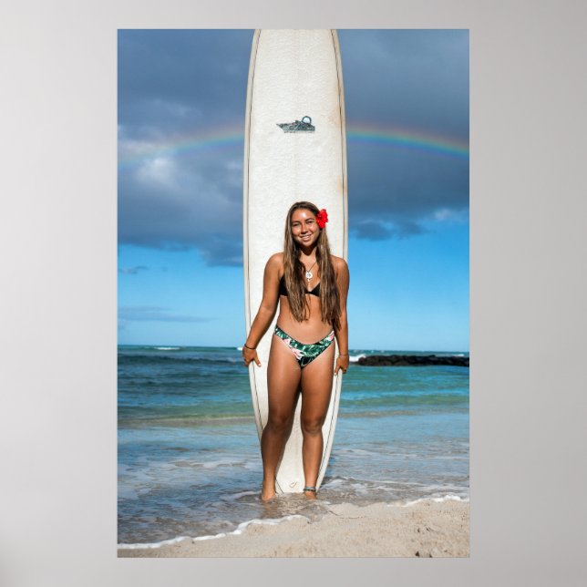Surfer Girl ~ Hawaii Rainbow Poster (Framsidan)