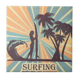 Surfer Girl Kakelplatta