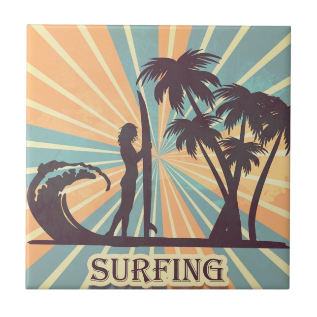 Surfer Girl Kakelplatta (Framsidan)