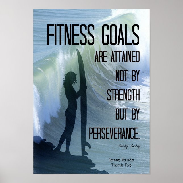 Surfer Girl med Fitness Goals! Poster (Framsidan)