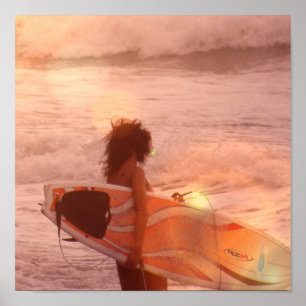 Surfer Girl Poster Skriv ut