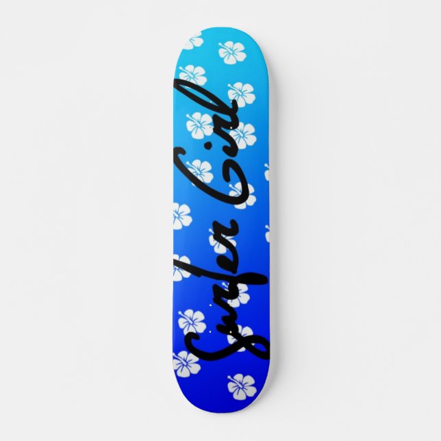 Surfer Girl Skateboard i Blue (Framsida)