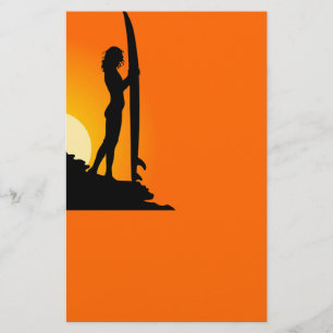 Surfer Girl Stationery Brevpapper