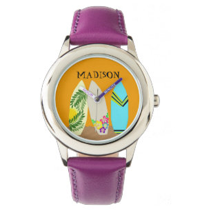 Surfer Girl Surfboard Art Wrist Watch Armbandsur
