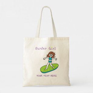 Surfer Girl Tote Bag Tygkasse
