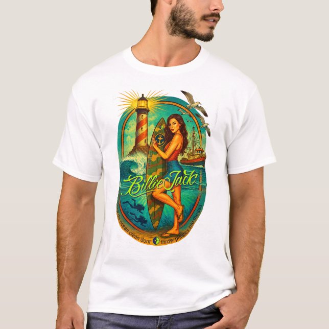 Surfer Girl Tshirt T Shirt (Framsida)