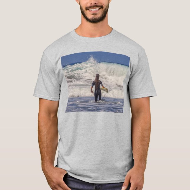 Surfer Girl Vågar T Shirt (Framsida)