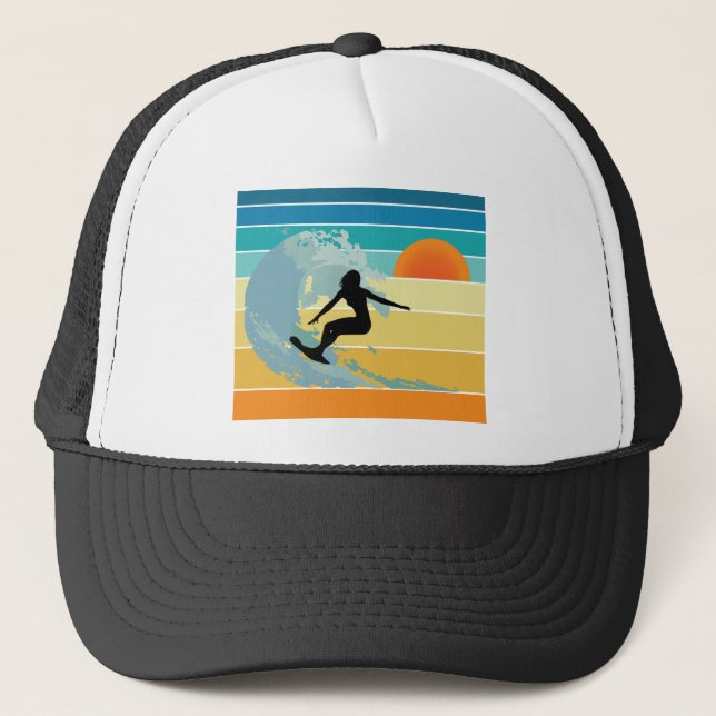 Surfer Girl Vintage Sunset Keps (Framsida)