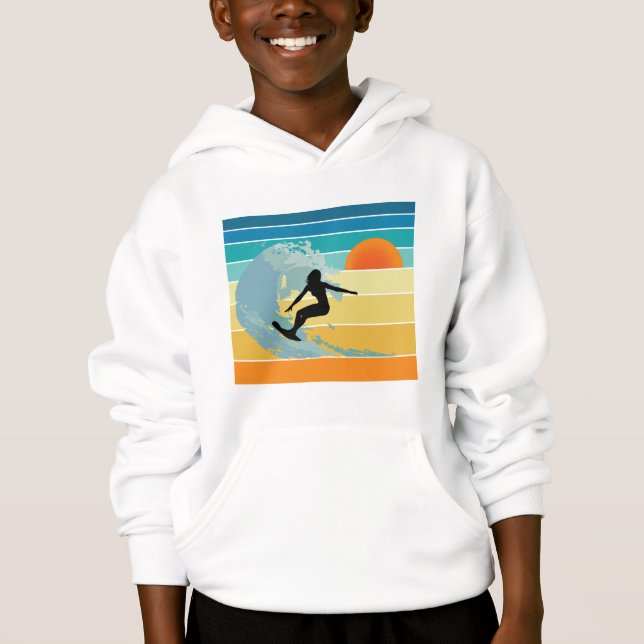 Surfer Girl Vintage Sunset T Shirt (Framsida)
