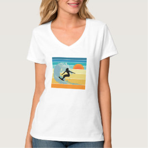Surfer Girl Vintage Sunset T Shirt