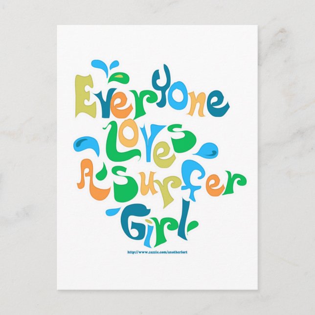 Surfer Girl Vykort (Framsida)