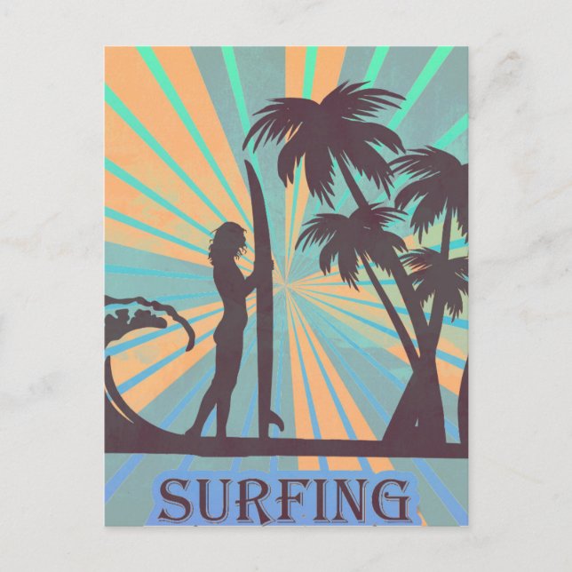 Surfer Girl Vykort (Framsida)