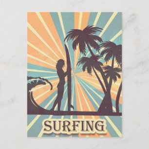 Surfer Girl-vykort Vykort