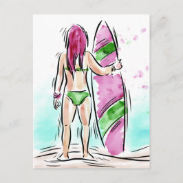 Surfer Girl-vykort Vykort