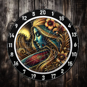 Surfer Golden Sunset Glow Art Darttavla