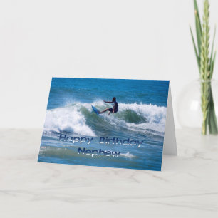 Surfer Grattis på födelsedagen Nephew Kort