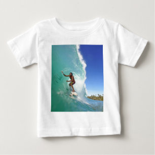 Surfer grönt tropiska rör surfvåg t-shirt