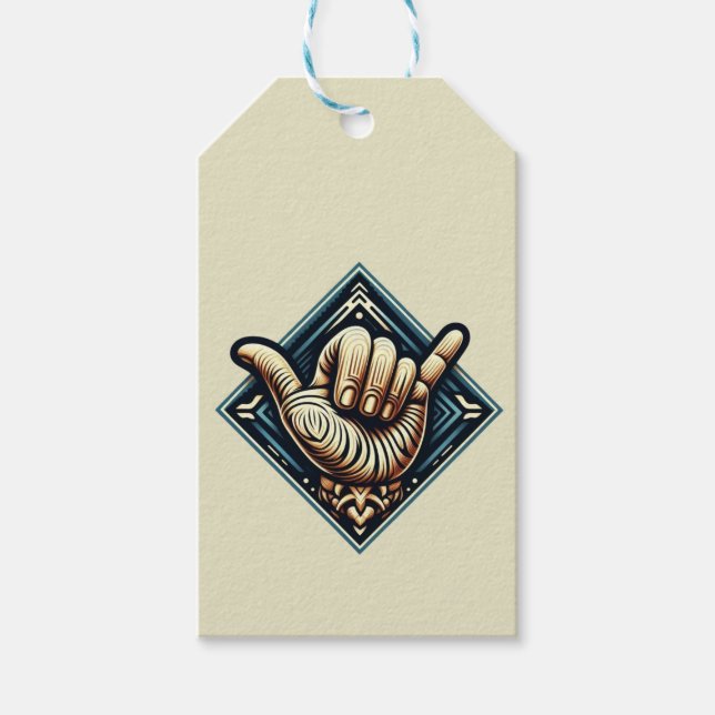 Surfer Hand-symbol- Presentetikett (Framsidan)