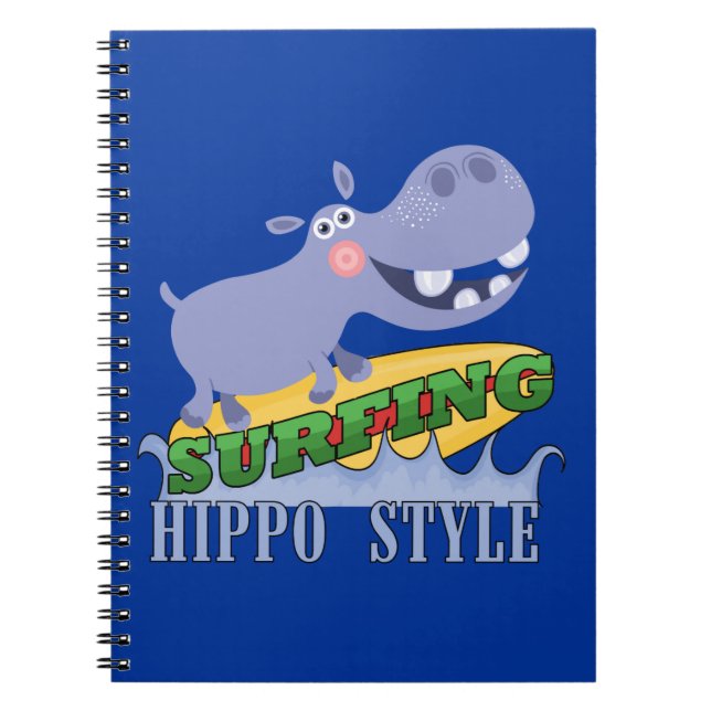 Surfer Hippopotamus Anteckningsbok (Framsidan)