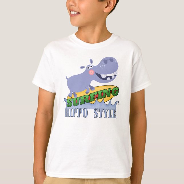 Surfer Hippopotamus Tee (Framsida)