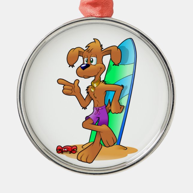 SURFER HUND JULGRANSPRYDNAD METALL (Framsidan)
