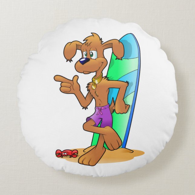 SURFER HUND RUND KUDDE (Framsidan)