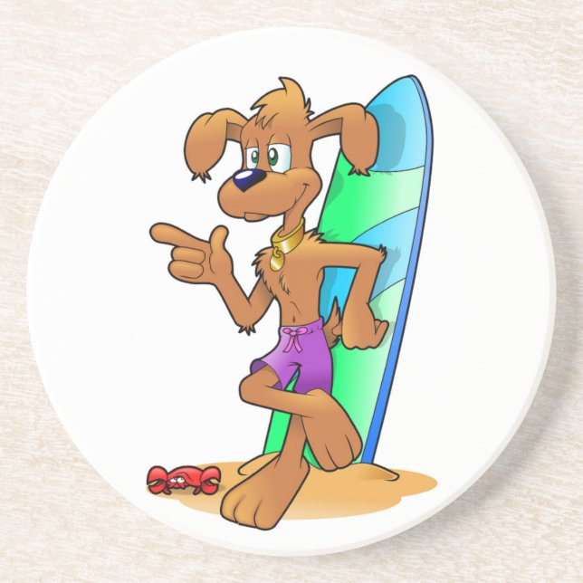 SURFER HUND UNDERLÄGG SANDSTEN (Framsidan)