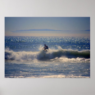 Surfer i Huntington Beach, Kalifornien Poster