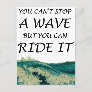 Surfer inspirationslös vågrörelse. vykort