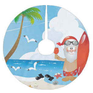 surfer jultomten julgransmatta borstad polyester