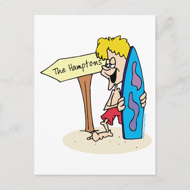 Surfer-killen Hamptons Vykort (Framsida)