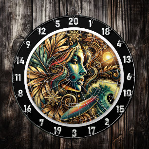 Surfer med Golden Glow Sunset Art Darttavla