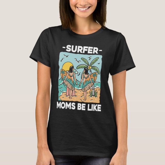 Surfer Mor Surfrider Vågar Surfboard Surfing M T Shirt (Framsida)