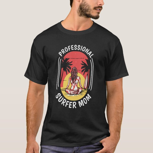 Surfer Mor Surfrider Vågar Surfboard Surfing M T Shirt (Framsida)