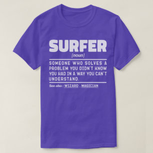 Surfer Noun Definition Beach Surfing Vatten sport T Shirt