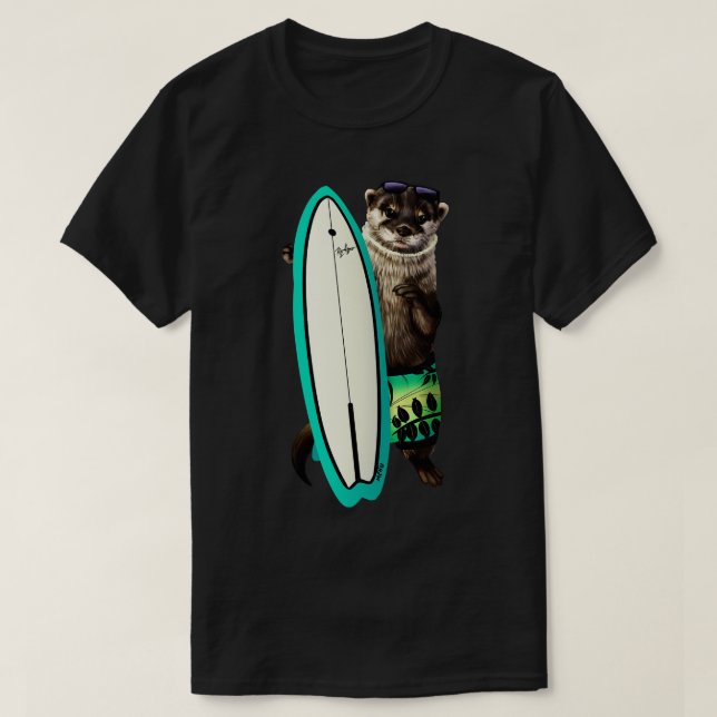Surfer otter t shirt (Design framsida)