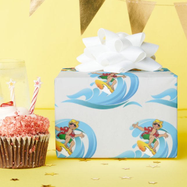 Surfer på Blue Wave Presentpapper (Födelsedagsfest)