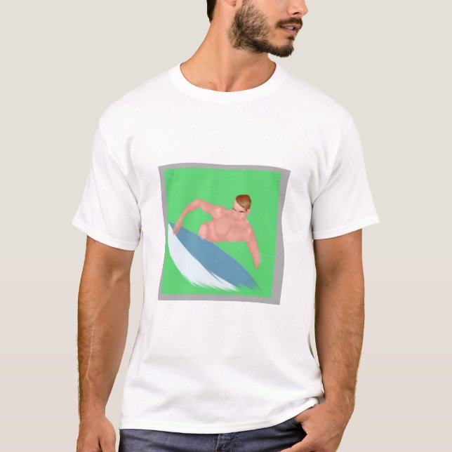 Surfer på en våg t-shirt (Framsida)