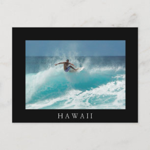 Surfer på ett stort svart Hawaii-vykort Vykort