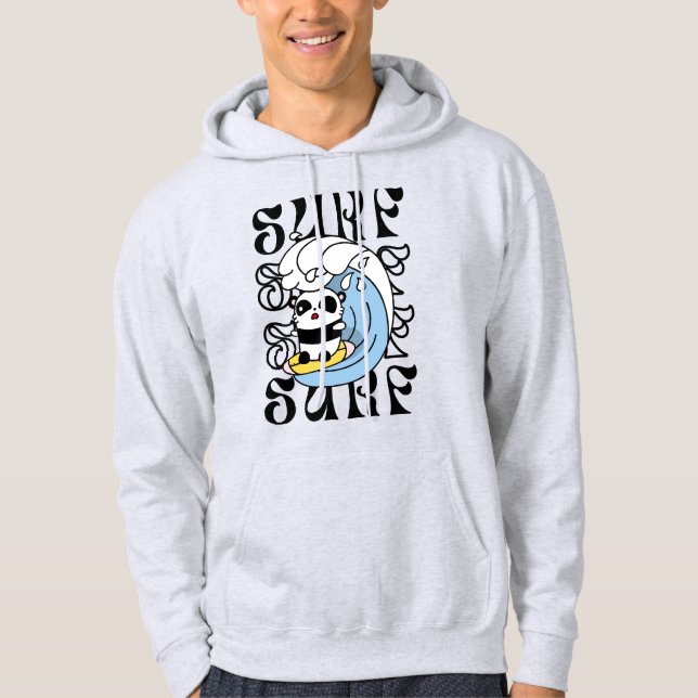 Surfer Panda Hoodie (Framsida)